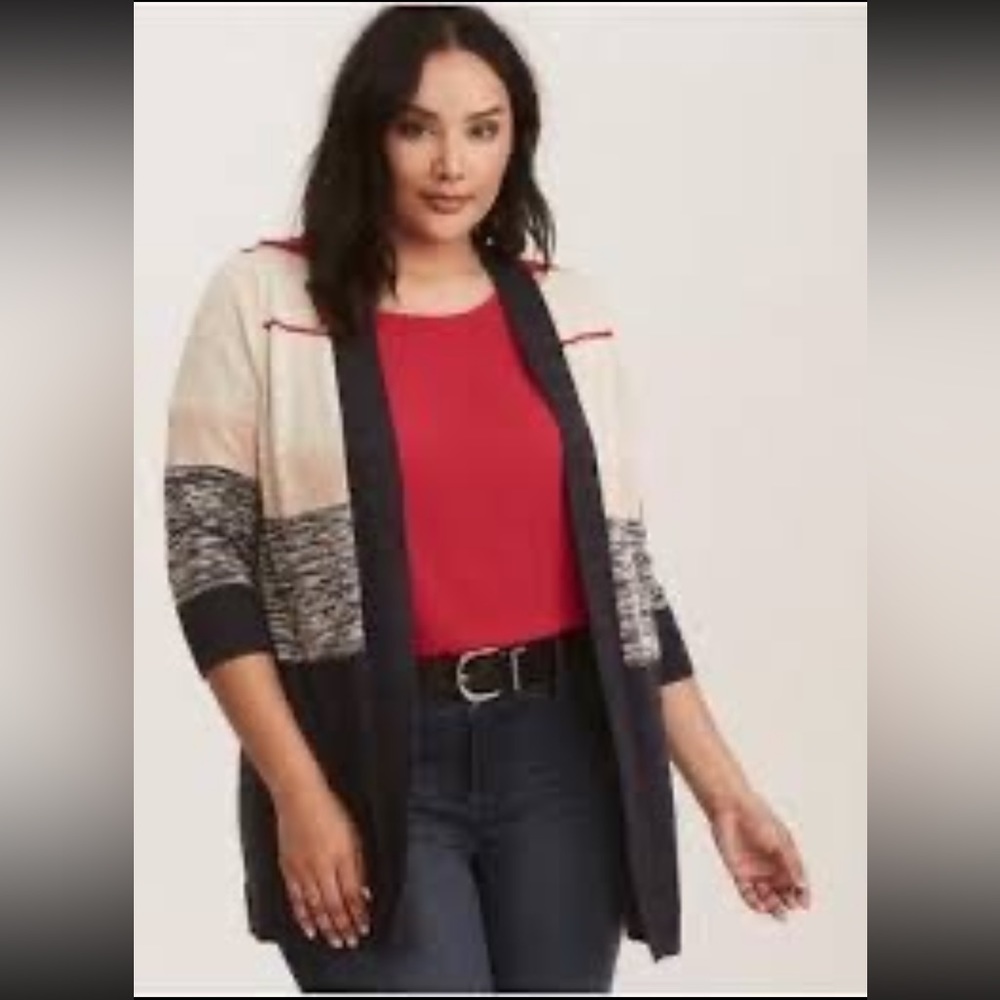 Torrid Size 3 (Plus) Multi Colored Long Open Cardigan